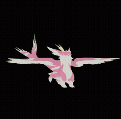 Pink And White Bird Silhouette On Black GIF