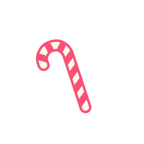 Pink And White Candy Cane Sticker