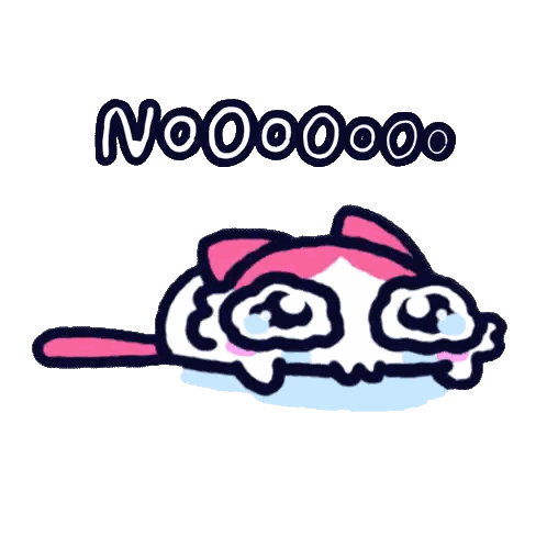 Pink And White Cat Saying Nooo Sticker