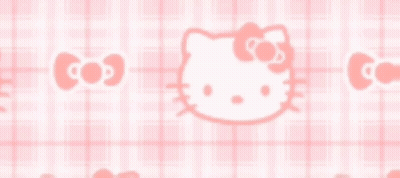 Pink And White Checkered Hello Kitty Pattern GIF