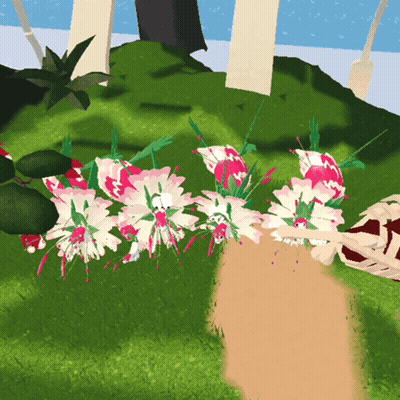Pink and White Flowers on Grassy Hill