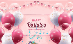 Pink And White Happy Birthday Balloons GIF