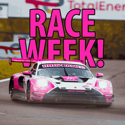 Pink And White Race Car Saying Race Week GIF