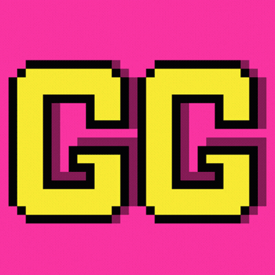 Pink And Yellow Pixel Art Letter GG GIF
