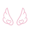 Pink Angel Wings With Heart Shapes Sticker