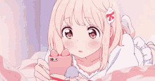 anime girl drinking tea gif