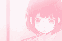 Pink Anime Girl Eating GIF