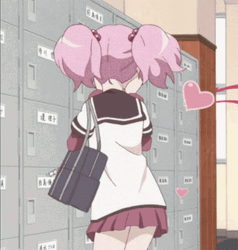 Pink Anime Wiggling GIF