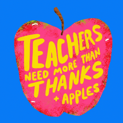 Pink Apple With Teachers Need More Than Thanks GIF