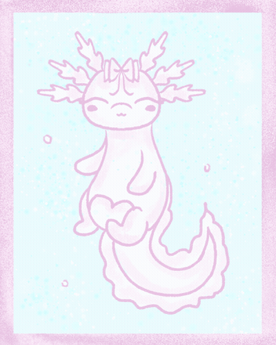 Pink Axolotl On Pink Background GIF