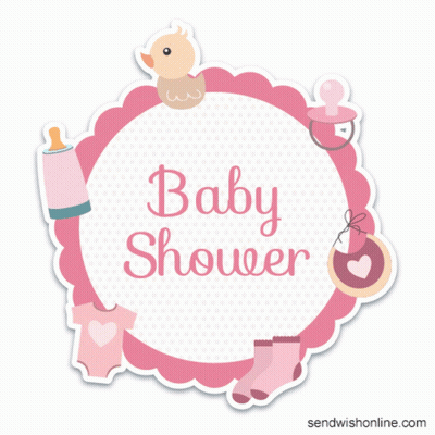 Pink Baby Shower Sticker Duck Pacifier GIF