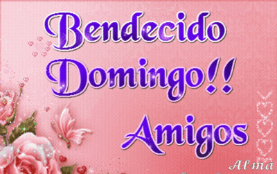 Pink Background Bendecido Domingo Amigos GIF