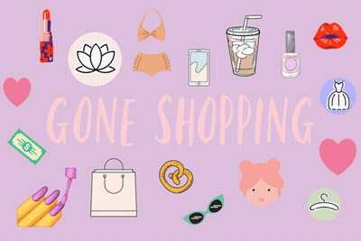 Pink Background Gone Shopping GIF