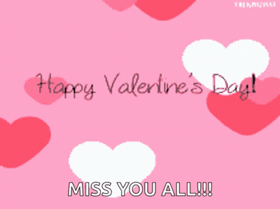 Pink Background Hearts Happy Valentines Day Miss You All GIF