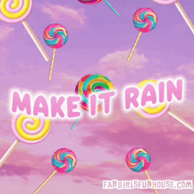 Pink Background Lollipops Make It Rain GIF