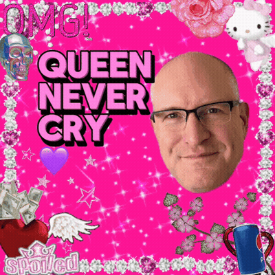 Pink Background Man Face Queen Never Cry GIF