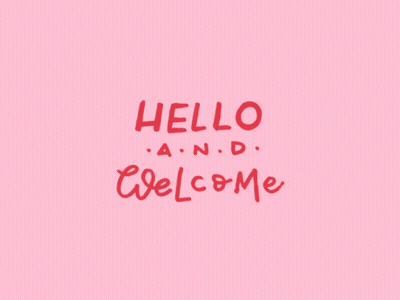 Pink Background Saying Hello And Welcome GIF