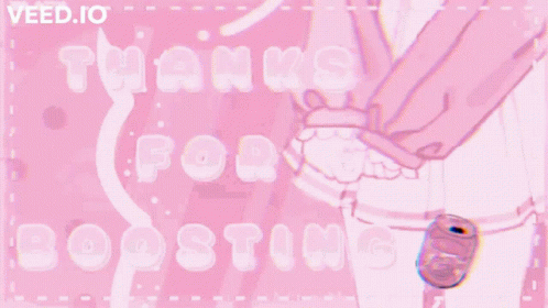 Pink Background Saying Thanks For Boosting GIF