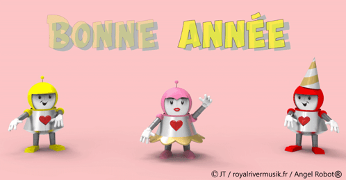 Pink Background With Bonne Annee GIF