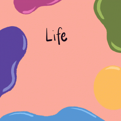 Pink Background With Colors Written In Black GIF