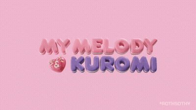 Pink Background With My Melody And Kuromi GIF
