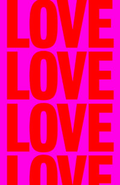 Pink Background With Red Letters Saying Love GIF