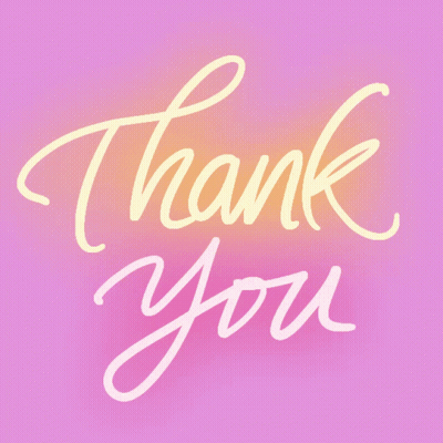Pink Background With Yellow Thank You GIF