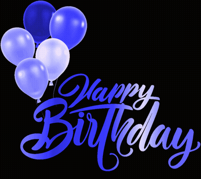 Pink Balloons Saying Happy Birthday GIF