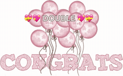 Pink Balloons With Double Girl GIF
