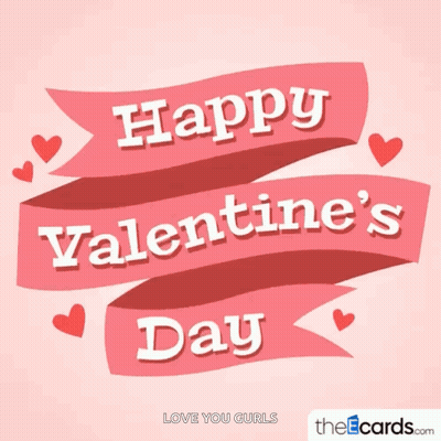Pink Banner Saying Happy Valentine's Day GIF