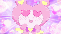Pink Bear Anime Heart Eyes GIF