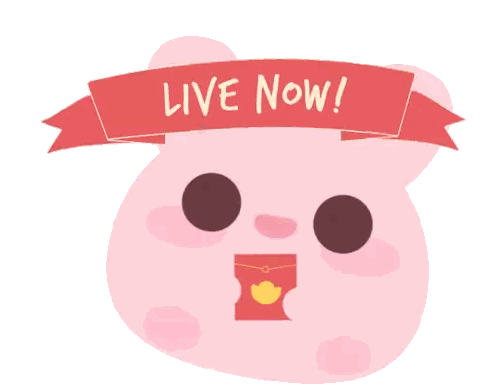 Pink Bear With Live Now Ribbon Sticker
