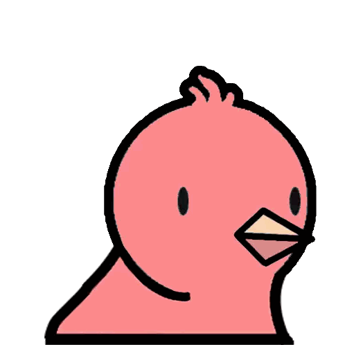 Pink Bird Cartoon Drawing Sticker