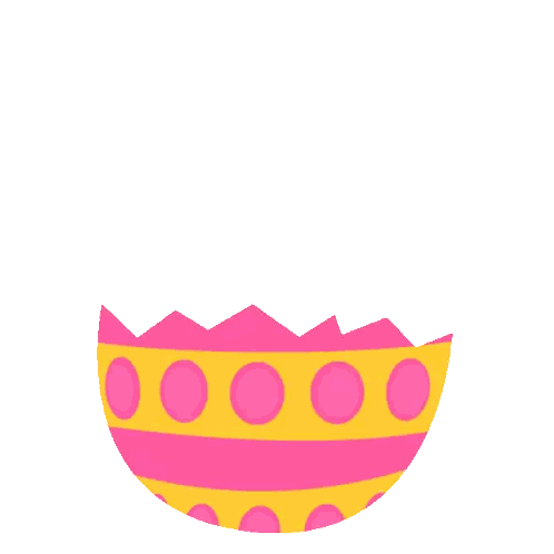 Pink Bird Coming Out Of Easter Egg Sticker