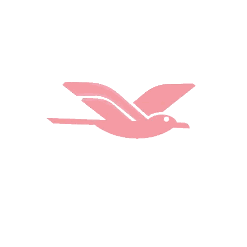 Pink Bird Flying With Spread Wings Sticker