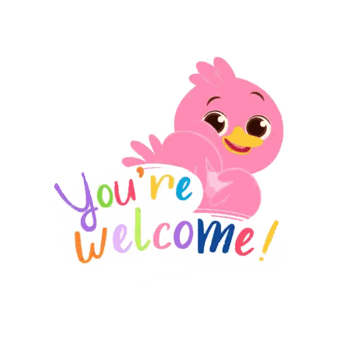 Pink Bird You're Welcome Sticker