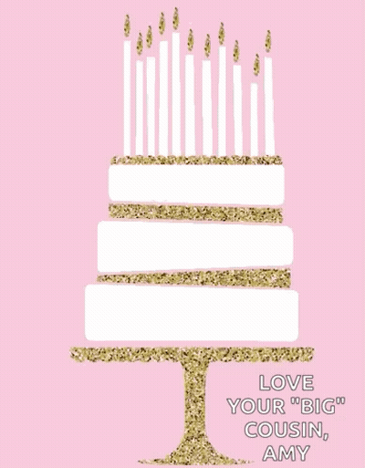 Pink Birthday Card Happy Birthday Love Cousin Amy GIF