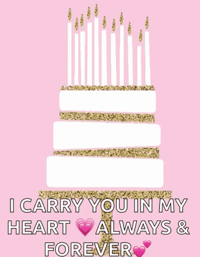 Pink Birthday Card With Cake Saying Happy Birthday To You GIF