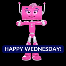 Pink Bot Dance Happy Blessed Wednesday GIF