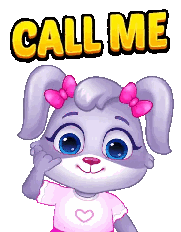 Pink Bow Bunny Saying Call Me Sticker