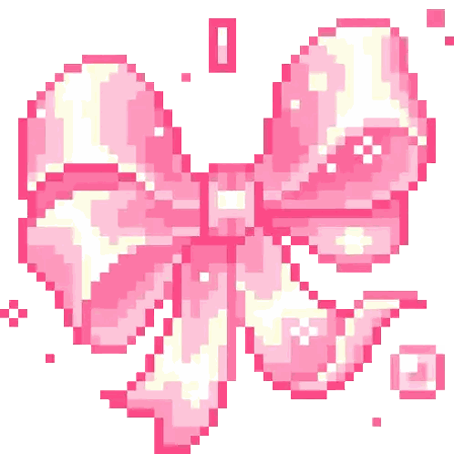 Pink Bow With Hearts Sticker