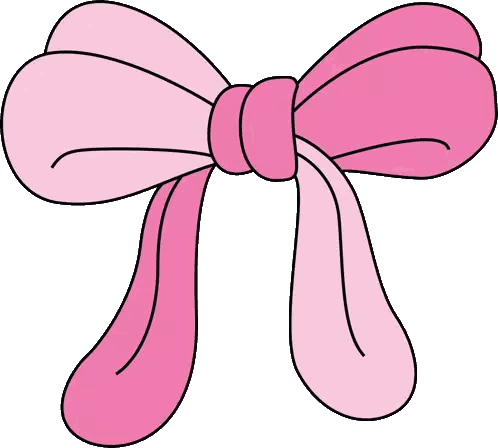 Pink Bow With White Outline Sticker