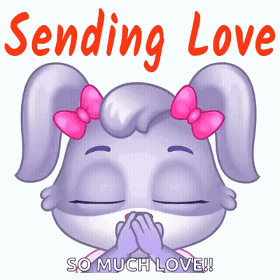 Pink-Bowed Bunny Sending Love So Much Love GIF