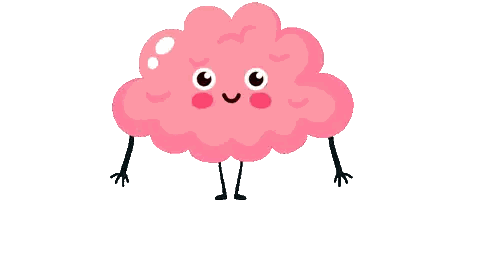 Pink Brain With Eyes Closed Sticker