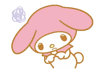 Pink Bunny Drawing Sticker