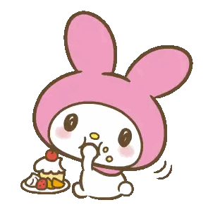 Pink Bunny Eating Cake Sticker