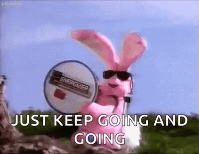 Pink Bunny Holding Energizer Sign GIF