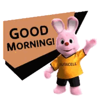 Pink Bunny In Yellow Duracell Shirt Sticker