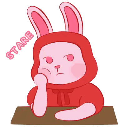 Pink Bunny Stare Sticker