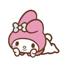 Pink Bunny With Blue Bow Sticker